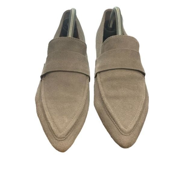 Jeffrey Campbell Belanger Gray Taupe Suede Loafer Leather Women's Size 10 - Picture 2 of 8
